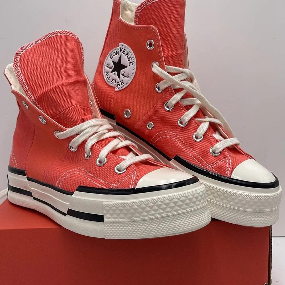 Converse WMNS CHUCK 70 PLUS HI WATERMELON SLUSHY/MHITE/BLACK A06432C Platforms